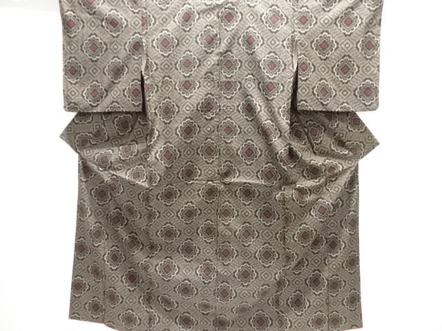 JAPANESE KIMONO / ANTIQUE KIMONO / TAISHO ROMAN STYLE / DORO OSHIMA TSUMUGI / WOVEN FLOWER CREST